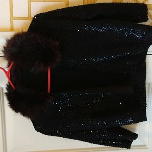 Black sequined sweater Bolero